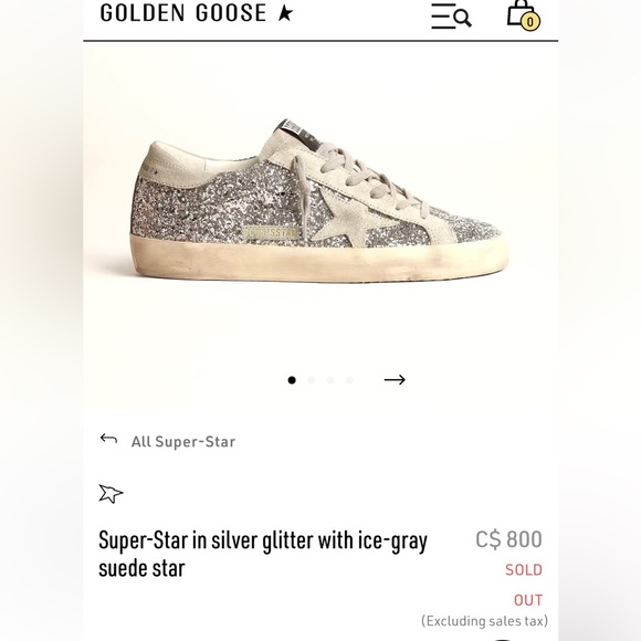 Authentic Golden Goose Silver Glitter Superstar Sneakers Size 36 - Picture 7 of 14